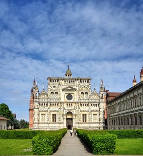 The artistic exterior of Monastery of Pavia - 1396