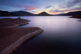 Sunset at Salagou Lake