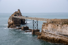 Biarritz : le rocher de la Vierge et la passerelle Eiffel