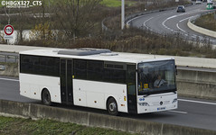 Mercedes-Benz Intouro II n°125034 de Striebig-Keolis sans livrée aperçu sur l'autoroute A35 en direction de Strasbourg et venant de Molsheim en novembre 2024